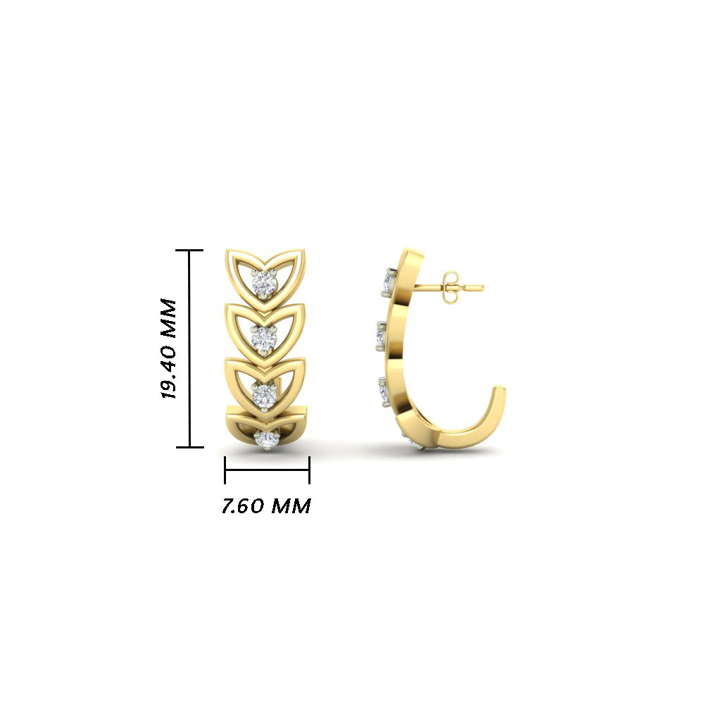Buy quality 22KT/ 916 Gold fancy J shape daily ware earrings for ladies in  Ahmedabad